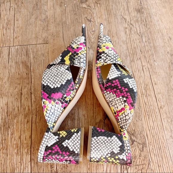Nine West Crocodile Embossed Cross Strap Sandals - Picture 6 of 9
